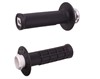 Micro/Mini Half Waffle MX Lock-On Grip Set Black/Silver